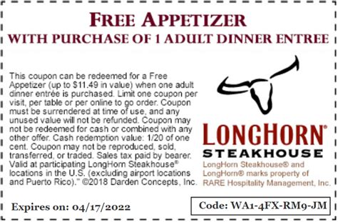 longhorn steakhouse online coupons